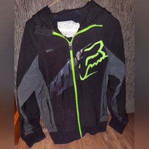 FOX racing fox tech fx bionic series sz small zip up black and green jacket